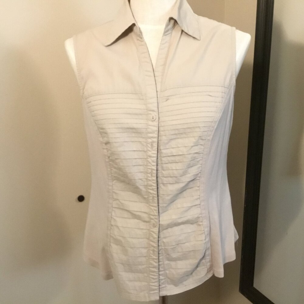 ZAC & Rachel Beighe Sleeveless Button Down Women's Blouse: Large